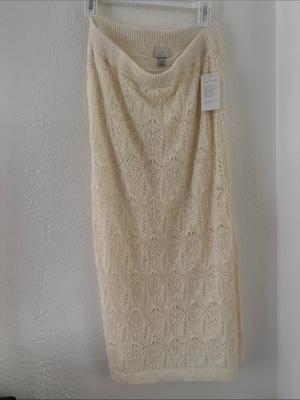 Target Cream Off-the-Shoulder Cable Knit Sweater Skirt